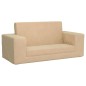 vidaXL Divano Letto per Bambini a 2 Posti Crema in Morbido Peluche vidaXL Divano Letto per Bambini a 2 Posti Crema in Morbido Peluche