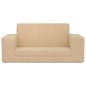 vidaXL Divano Letto per Bambini a 2 Posti Crema in Morbido Peluche vidaXL Divano Letto per Bambini a 2 Posti Crema in Morbido Peluche