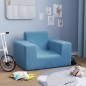 vidaXL Divano per Bambini Blu in Morbido Peluche vidaXL Divano per Bambini Blu in Morbido Peluche