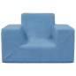 vidaXL Divano per Bambini Blu in Morbido Peluche vidaXL Divano per Bambini Blu in Morbido Peluche
