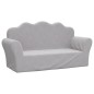 vidaXL Divano per Bambini a 2 Posti Grigio Chiaro in Morbido Peluche vidaXL Divano per Bambini a 2 Posti Grigio Chiaro in Morbido Peluche