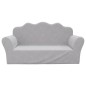vidaXL Divano per Bambini a 2 Posti Grigio Chiaro in Morbido Peluche vidaXL Divano per Bambini a 2 Posti Grigio Chiaro in Morbido Peluche
