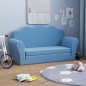 vidaXL Divano Letto per Bambini a 2 Posti Blu in Morbido Peluche vidaXL Divano Letto per Bambini a 2 Posti Blu in Morbido Peluche