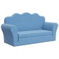 vidaXL Divano Letto per Bambini a 2 Posti Blu in Morbido Peluche vidaXL Divano Letto per Bambini a 2 Posti Blu in Morbido Peluche