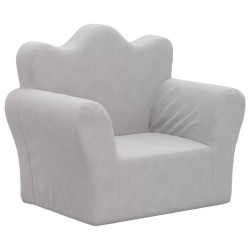 vidaXL Divano per Bambini Grigio Chiaro in Morbido Peluche