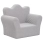 vidaXL Divano per Bambini Grigio Chiaro in Morbido Peluche vidaXL Divano per Bambini Grigio Chiaro in Morbido Peluche