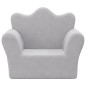 vidaXL Divano per Bambini Grigio Chiaro in Morbido Peluche vidaXL Divano per Bambini Grigio Chiaro in Morbido Peluche