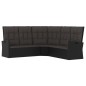 vidaXL Divano Angolare Reclinabile con Cuscini in Polyrattan Nero vidaXL Divano Angolare Reclinabile con Cuscini in Polyrattan Nero