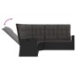 vidaXL Divano Angolare Reclinabile con Cuscini in Polyrattan Nero vidaXL Divano Angolare Reclinabile con Cuscini in Polyrattan Nero