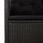 vidaXL Divano Angolare Reclinabile con Cuscini in Polyrattan Nero vidaXL Divano Angolare Reclinabile con Cuscini in Polyrattan Nero