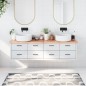 vidaXL Piano Bagno Marrone 180x30x(2-4) cm Legno Massello Trattato