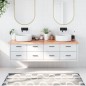 vidaXL Piano Bagno Marrone 180x40x(2-4) cm Legno Massello Trattato
