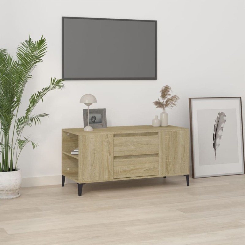 Mobile Porta TV Rovere Sonoma 102x44,5x50 cm Legno Multistrato Mobile Porta TV Rovere Sonoma 102x44,5x50 cm Legno Multistrato