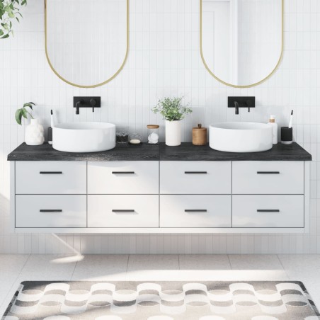 vidaXL Piano Bagno Marrone Scuro 200x60x(2-4)cm Legno Trattato