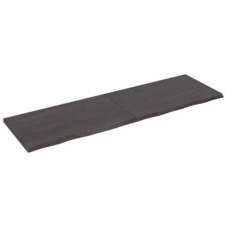 vidaXL Piano Bagno Marrone Scuro 200x60x(2-4)cm Legno Trattato