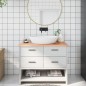 vidaXL Piano Bagno Marrone Chiaro 100x40x2 cm Legno Massello Trattato vidaXL Piano Bagno Marrone Chiaro 100x40x2 cm Legno Massello Trattato