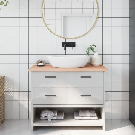 vidaXL Piano Bagno 100x30x(2-4) cm in Legno Massello Non Trattato