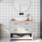 vidaXL Piano Bagno 100x30x(2-4) cm in Legno Massello Non Trattato
