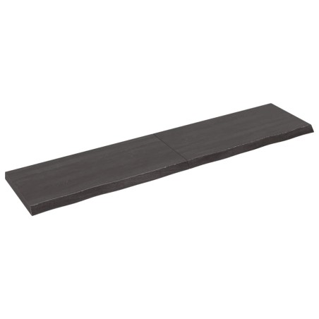 vidaXL Piano Bagno Marrone Scuro 220x50x(2-6)cm Legno Trattato