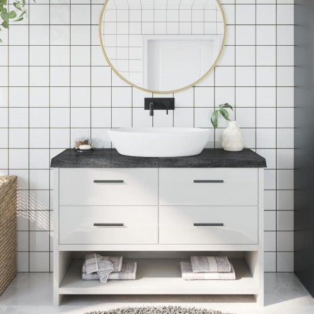 vidaXL Piano Bagno Marrone Scuro 120x50x(2-6)cm Legno Trattato