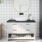 vidaXL Piano Bagno Marrone Scuro 120x50x(2-6)cm Legno Trattato