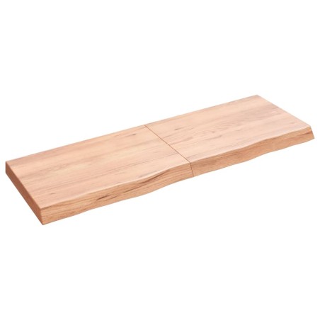 vidaXL Piano Bagno Marrone 120x40x(2-6) cm Legno Massello Trattato
