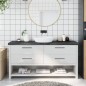 vidaXL Piano Bagno Marrone Scuro 160x40x(2-6))cm Legno Trattato