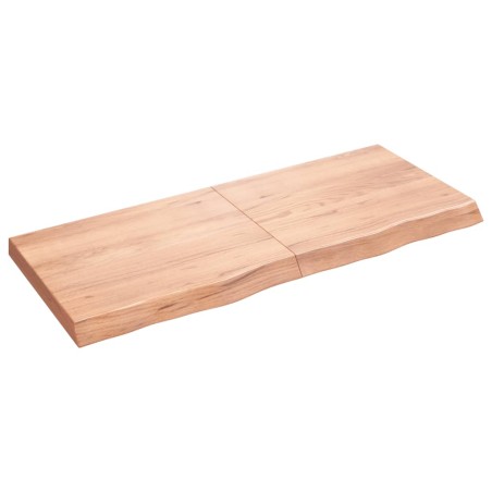 vidaXL Piano Bagno Marrone 120x50x(2-6) cm Legno Massello Trattato