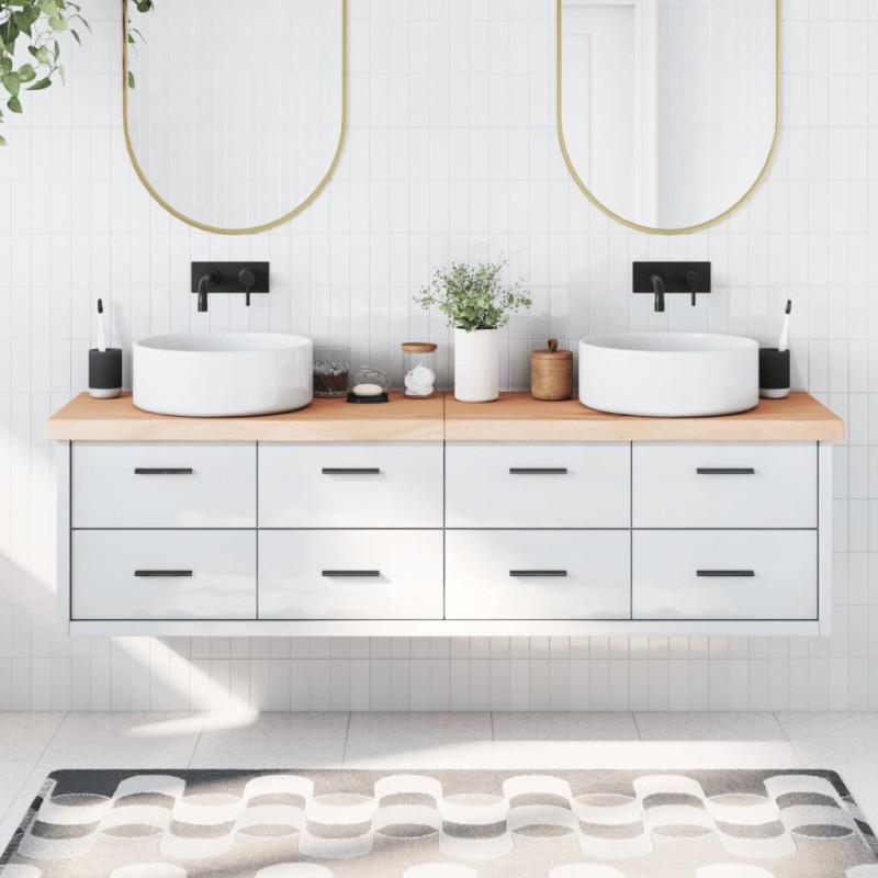 vidaXL Piano Bagno 180x60x(2-6) cm in Legno Massello Non Trattato