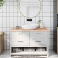 vidaXL Piano Bagno 120x50x(2-4) cm in Legno Massello Non Trattato