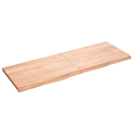 vidaXL Piano Bagno Marrone 140x50x(2-4) cm Legno Massello Trattato