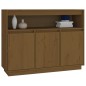 Credenza Marrone Miele 104,5x34x80 cm in Legno Massello di Pino Credenza Marrone Miele 104,5x34x80 cm in Legno Massello di Pino