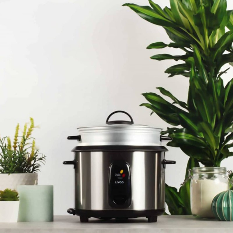 Livoo Cuociriso e Vaporiera per 10 Persone 1,8 L 700 W Argento Livoo Cuociriso e Vaporiera per 10 Persone 1,8 L 700 W Argento
