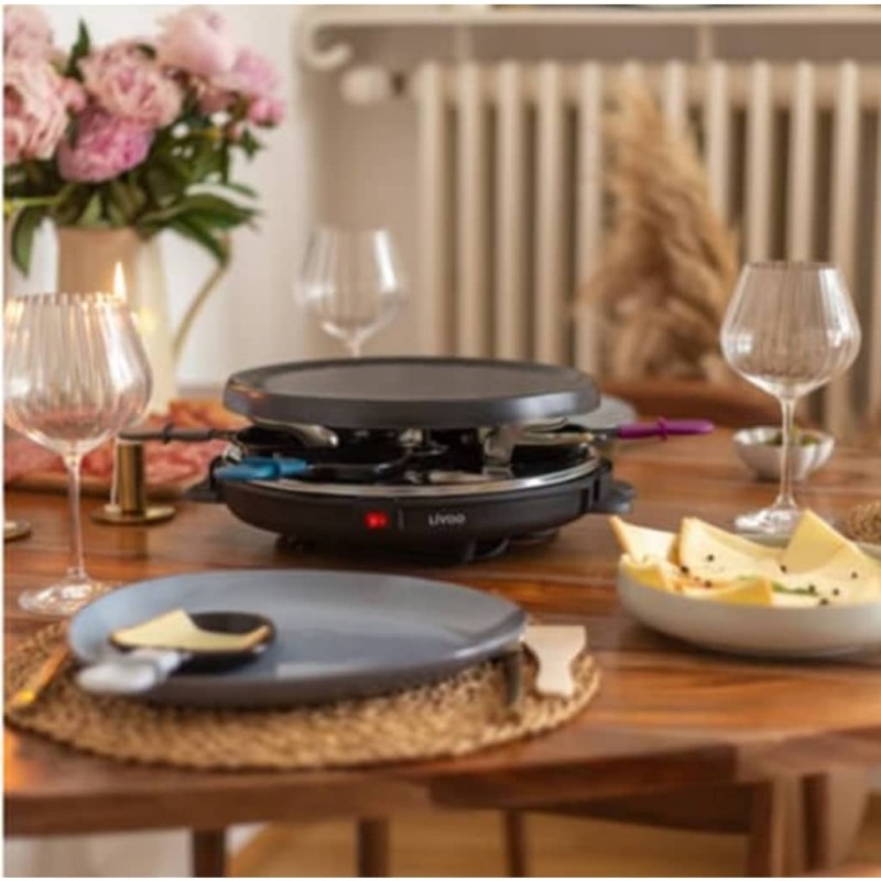 Livoo Griglia per Raclette 6 Persone 800 W Nera Livoo Griglia per Raclette 6 Persone 800 W Nera