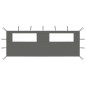 vidaXL Parete con Finestre per Gazebo 6x2 m Antracite