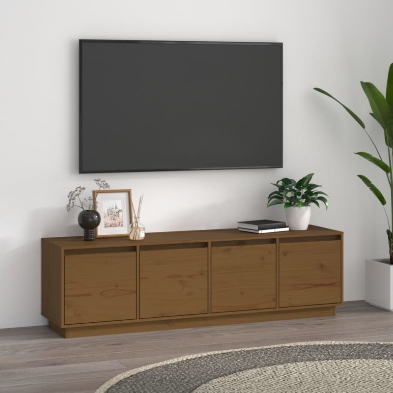 Mobile Porta TV Miele 156x37x45 cm in Legno Massello di Pino Mobile Porta TV Miele 156x37x45 cm in Legno Massello di Pino