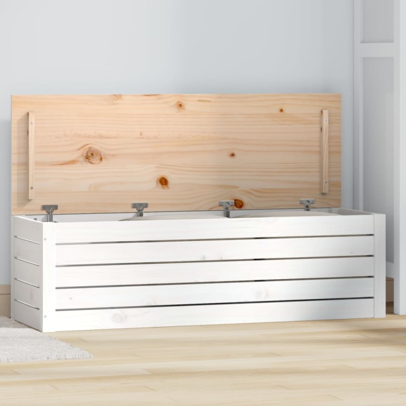 vidaXL Contenitore Portaoggetti Bianco 109x36,5x33cm Massello di Pino vidaXL Contenitore Portaoggetti Bianco 109x36,5x33cm Massello di Pino