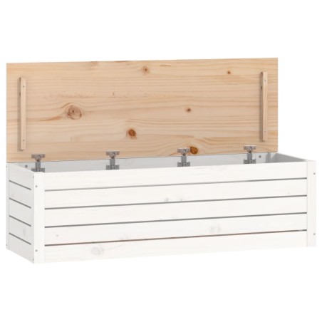 vidaXL Contenitore Portaoggetti Bianco 109x36,5x33cm Massello di Pino