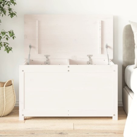 vidaXL Contenitore Portaoggetti Bianco 80x40x45,5cm Massello di Pino