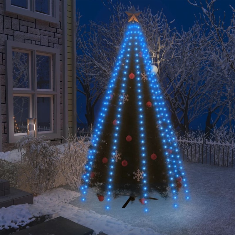 vidaXL Rete di Luce per Albero di Natale 250 LED Blu 250 cm vidaXL Rete di Luce per Albero di Natale 250 LED Blu 250 cm