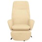 vidaXL Poltrona Relax con Poggiapiedi Bianco Crema in Velluto vidaXL Poltrona Relax con Poggiapiedi Bianco Crema in Velluto