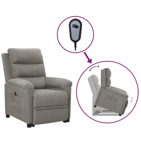 vidaXL Poltrona Alzapersona Grigio Chiaro Tessuto