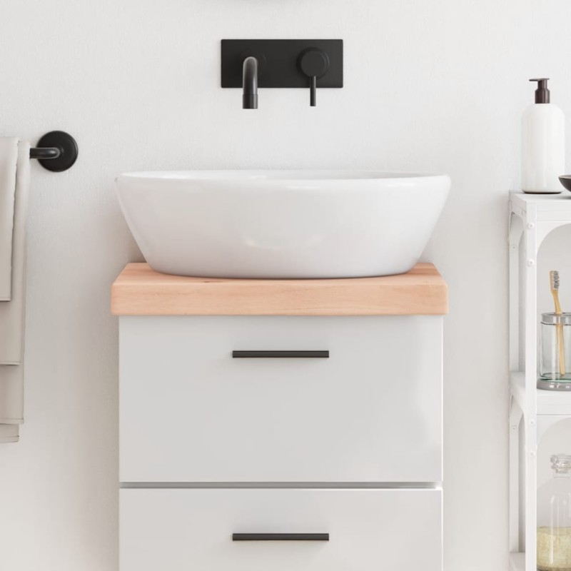 vidaXL Piano Bagno 40x30x(2-6) cm in Legno Massello Non Trattato