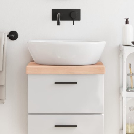 vidaXL Piano Bagno 40x30x(2-6) cm in Legno Massello Non Trattato