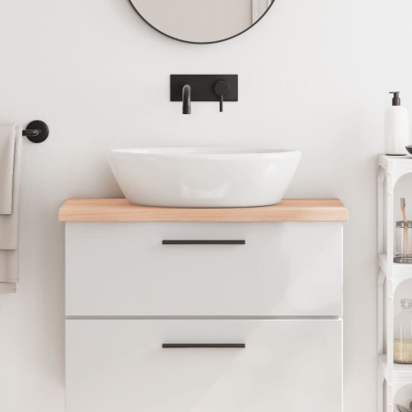 vidaXL Piano Bagno 80x30x4 cm in Legno Massello Non Trattato