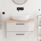 vidaXL Piano Bagno 80x30x4 cm in Legno Massello Non Trattato