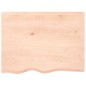vidaXL Piano Bagno 80x60x2 cm in Legno Massello Non Trattato