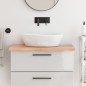 vidaXL Piano Bagno Marrone 80x60x(2-4) cm Legno Massello Trattato vidaXL Piano Bagno Marrone 80x60x(2-4) cm Legno Massello Trattato