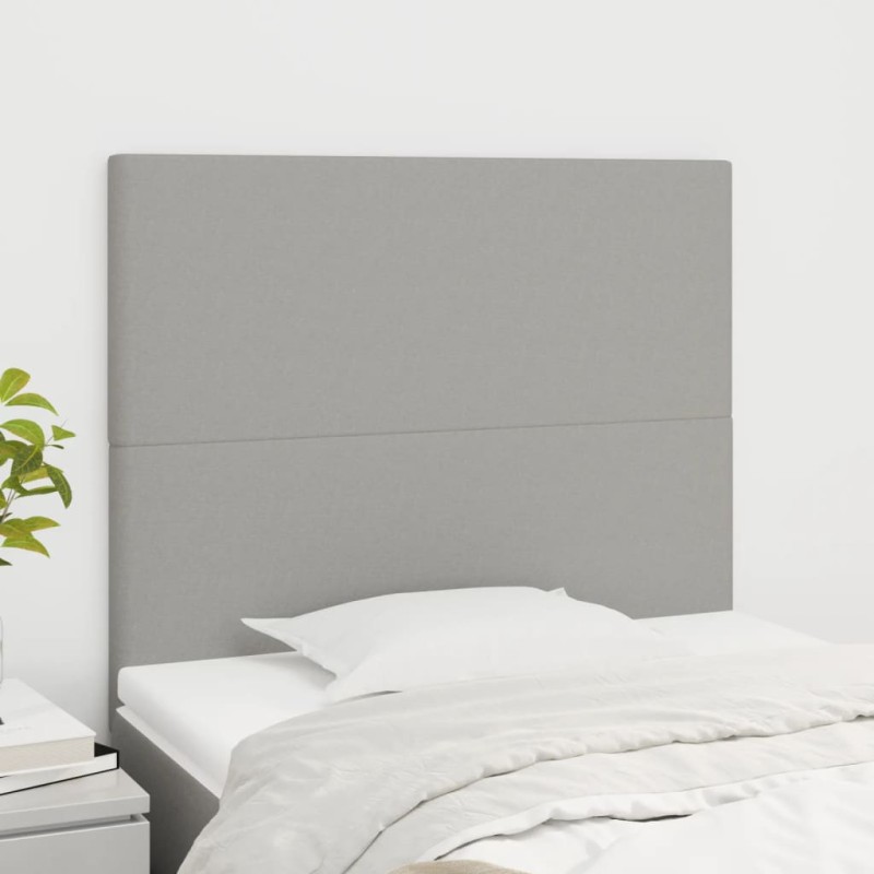 Testiera 2 pz Grigio Chiaro 90x5x78/88 cm in Tessuto Testiera 2 pz Grigio Chiaro 90x5x78/88 cm in Tessuto