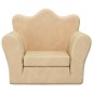 vidaXL Divano Letto per Bambini Crema in Morbido Peluche vidaXL Divano Letto per Bambini Crema in Morbido Peluche